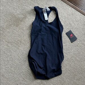 New Balance Navy Racerback One-Piece Tank